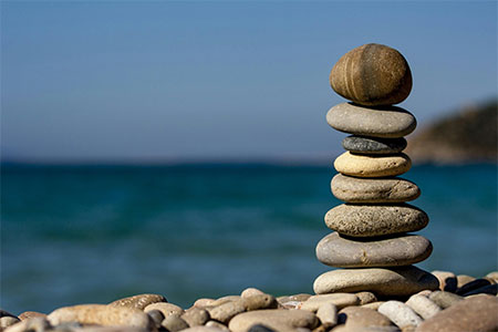 Stack of stones by a beach